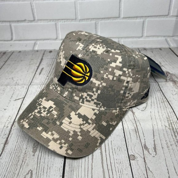 Indiana Pacers NBA Digital Army Camo Adidas Hat Strapback Cap New Men - Picture 2 of 7